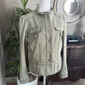 White House Black Market Light Olive Utility Jacket